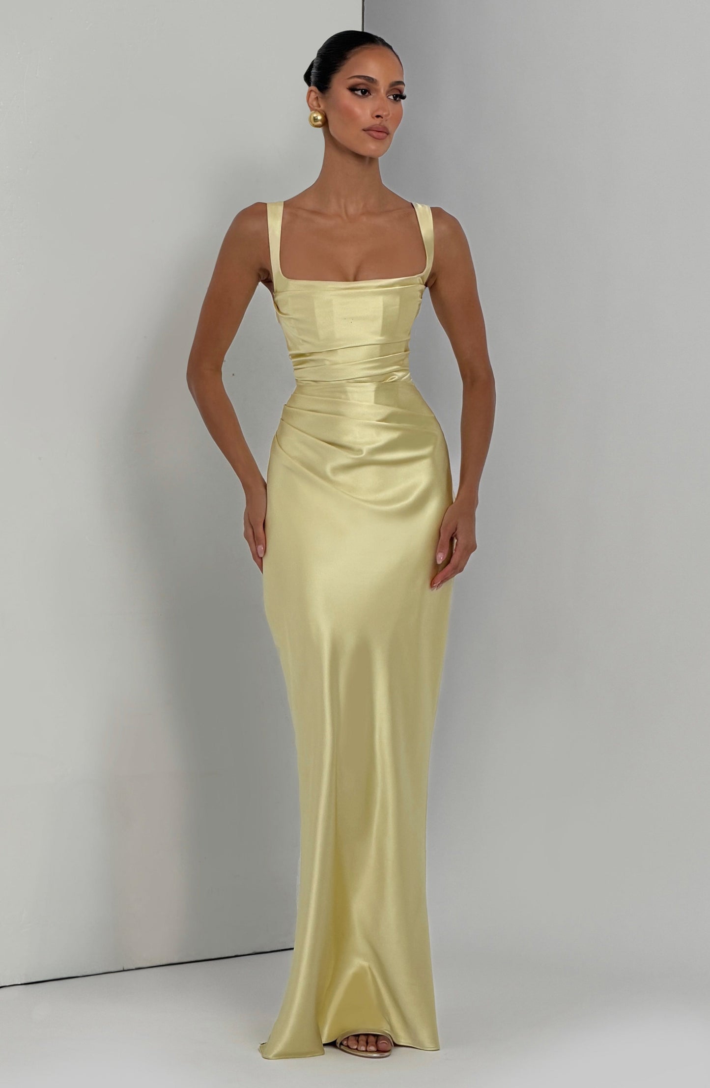 Calanthe Sparkle Maxi Dress Lemon 5