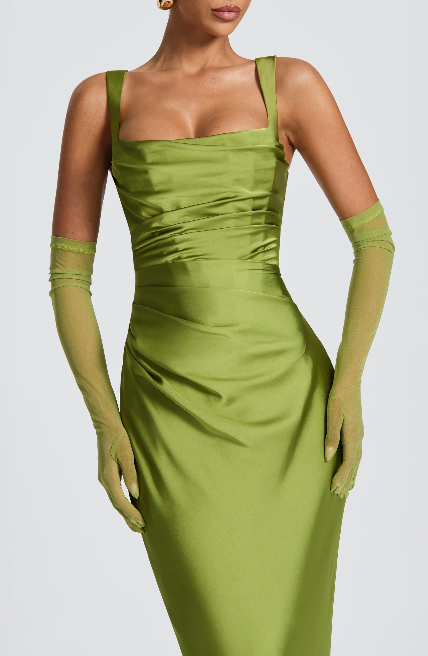 Calanthe Sparkle Maxi Dress Olive 7