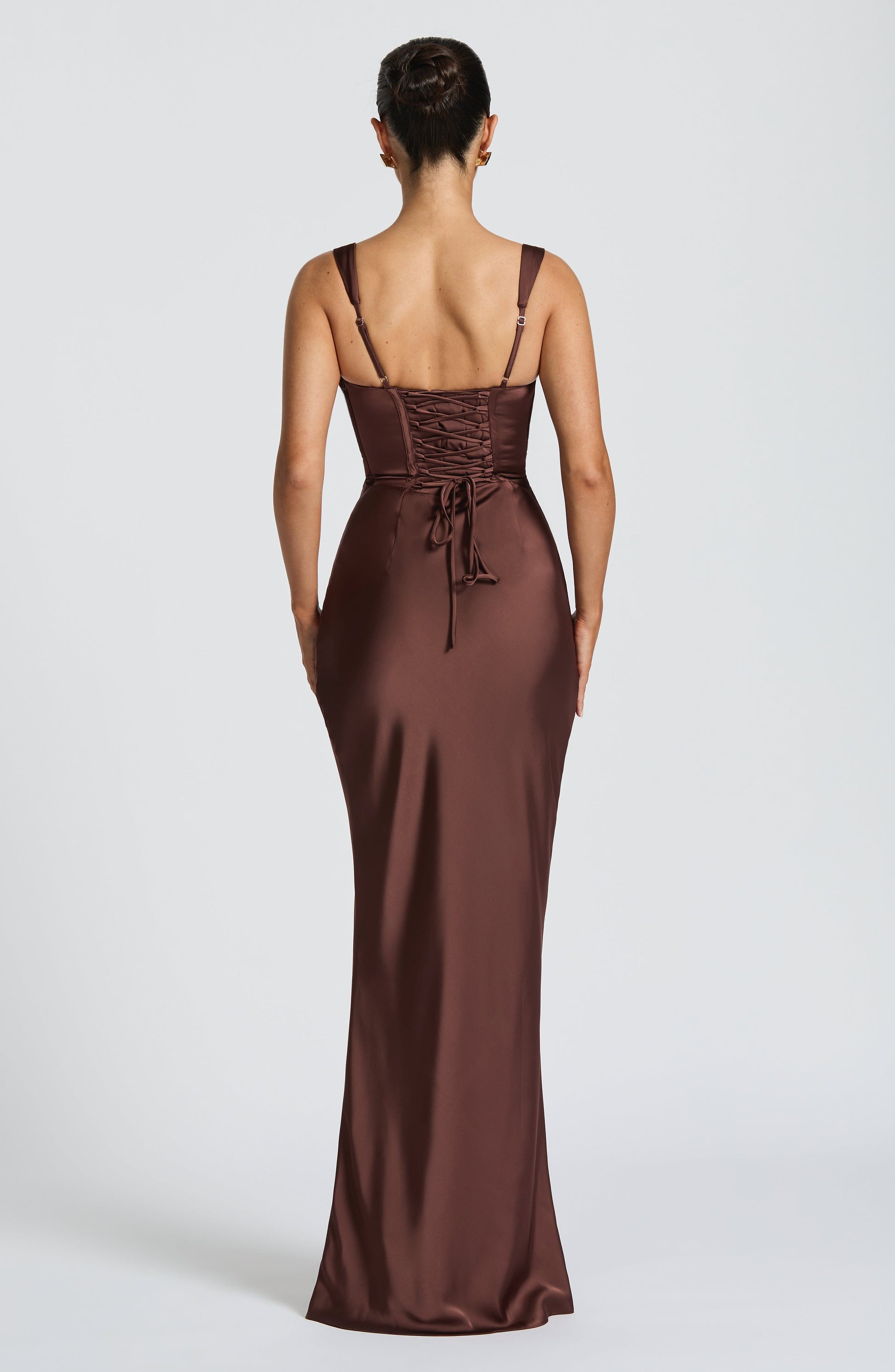 Calanthe Sparkle Maxi Dress Plum Brown 3