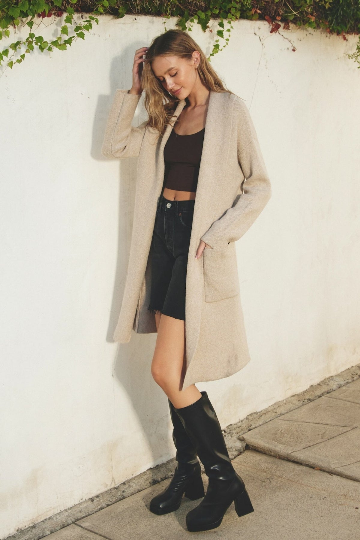 Margot Beige Open-Front Cardigan Beige 6