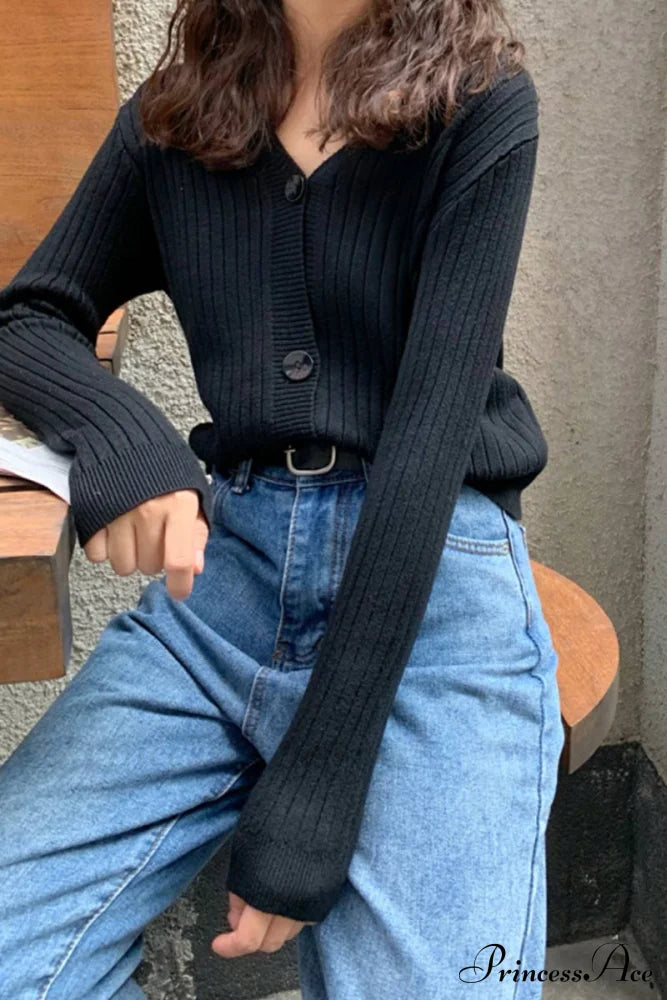 Margot White Cardigan Black 4
