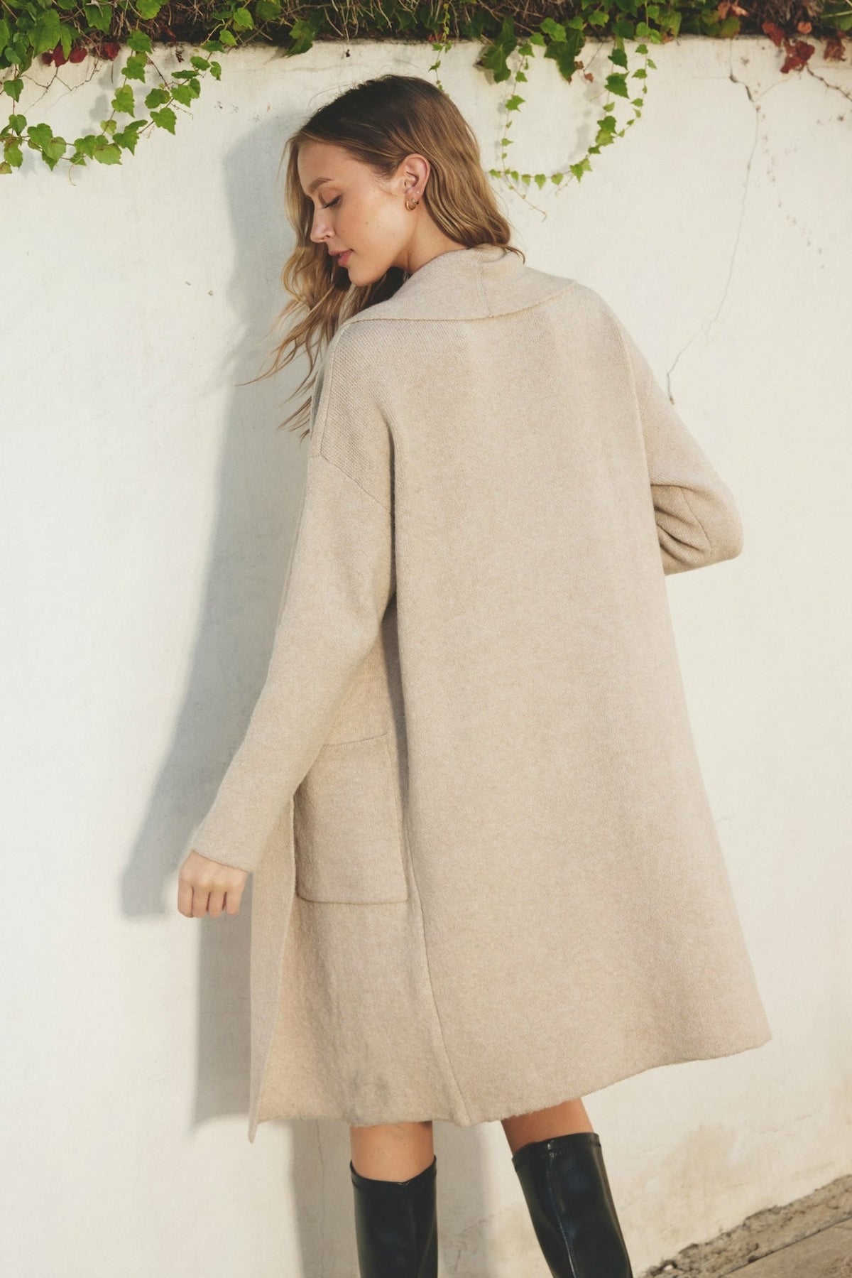 Margot Beige Open-Front Cardigan Beige 3