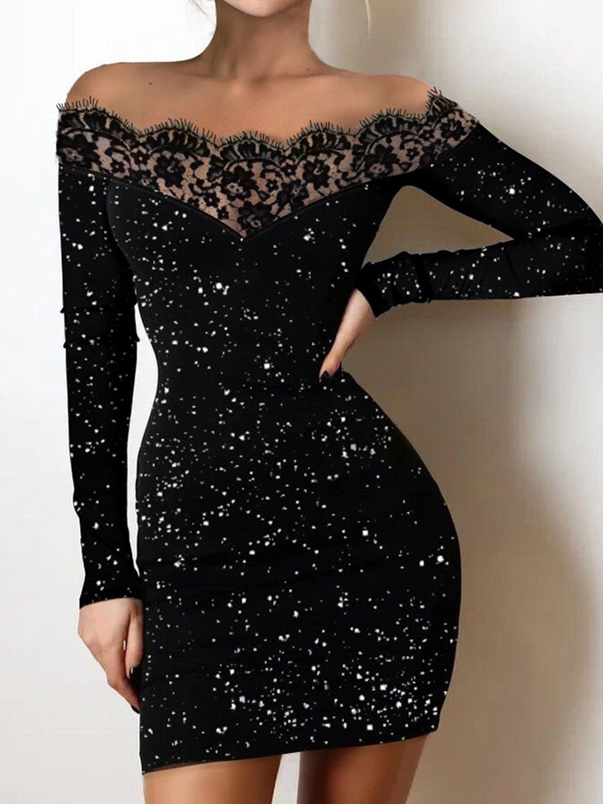 Aria One-Shoulder Midi Dress in Black Black 2