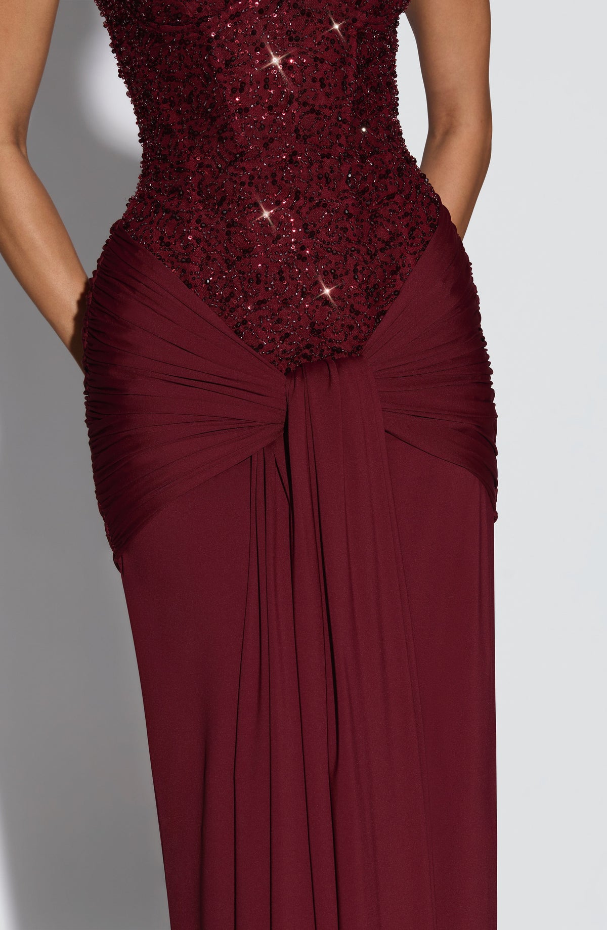 Carina Burgundy Satin Maxi Dress Burgundy 5