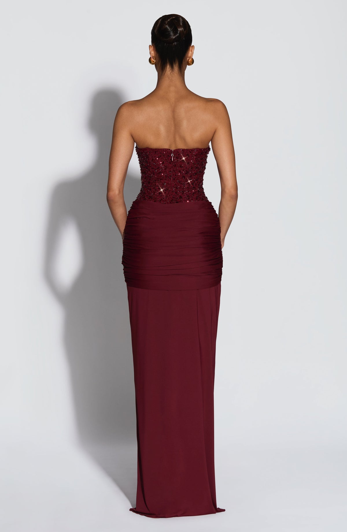 Carina Burgundy Satin Maxi Dress Burgundy 2