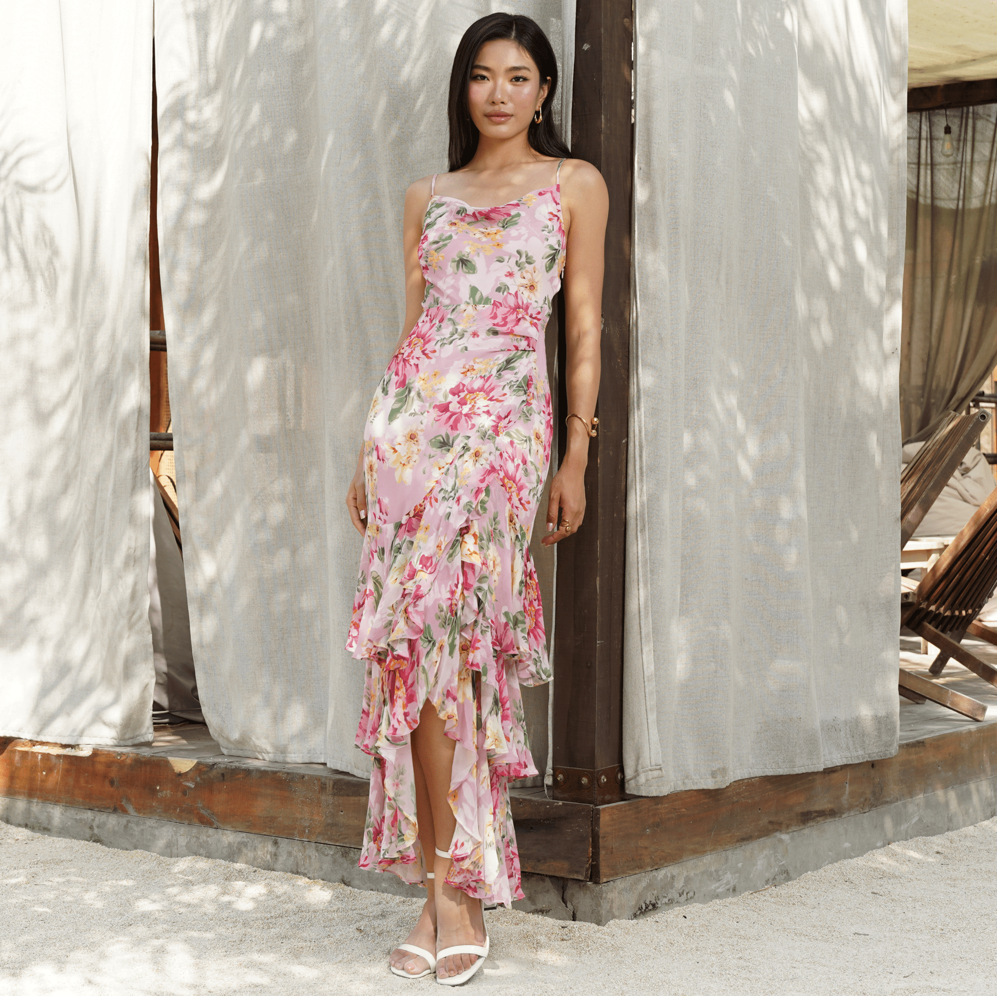Carmine Silk Maxi Dress SOFT MUSE PINK 1