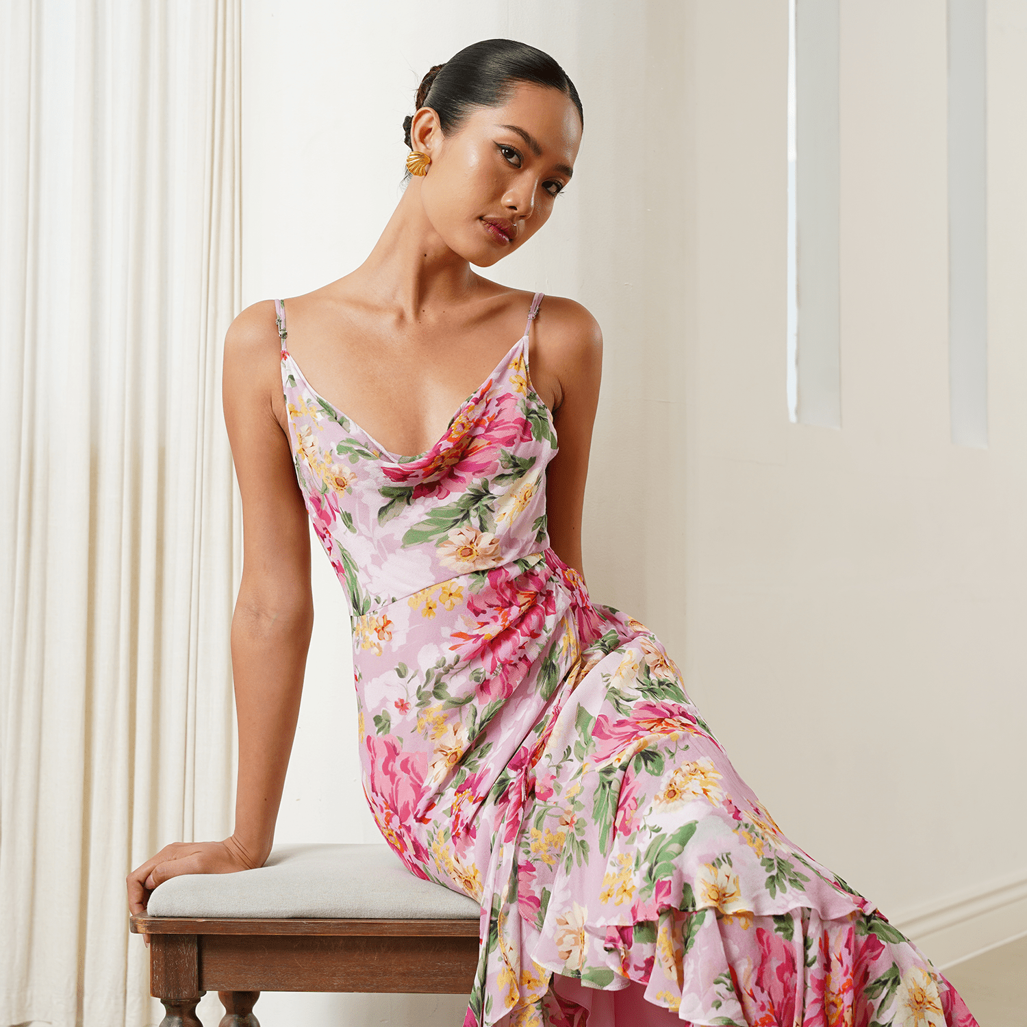 Carmine Silk Maxi Dress SOFT MUSE PINK 6