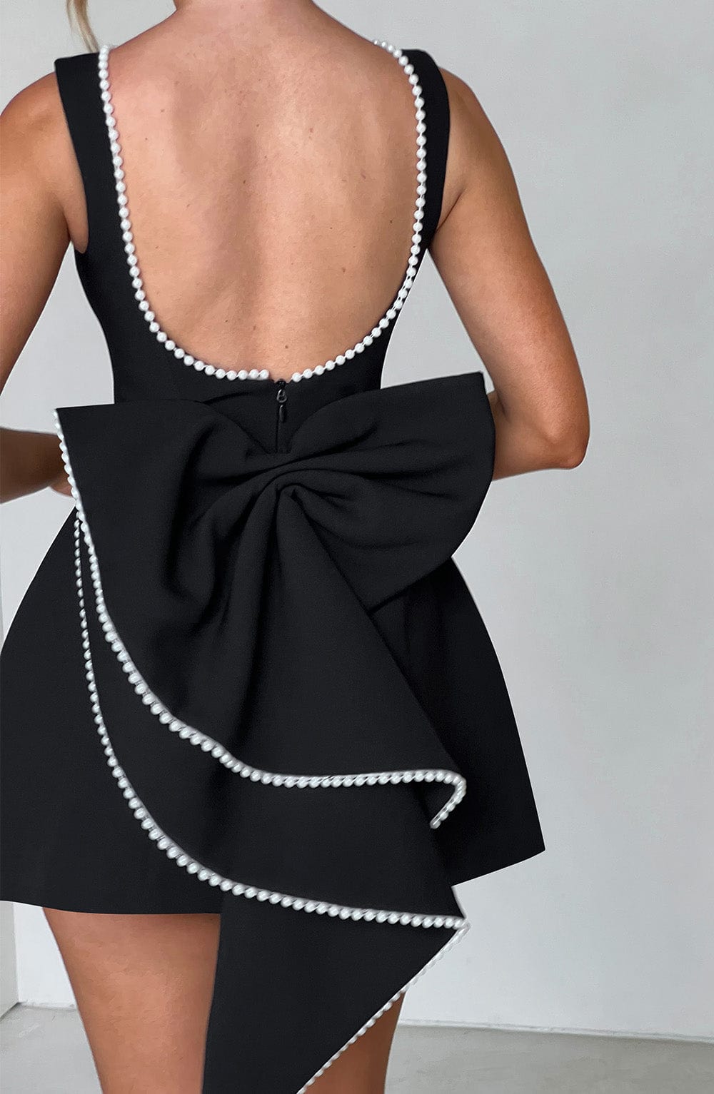 Carrie Satin Mini Dress Black 5