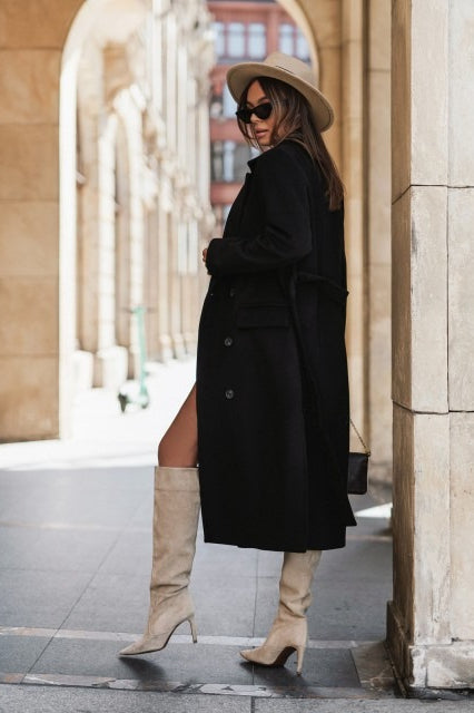 Margot Belted Wool Blazer Coat White 5
