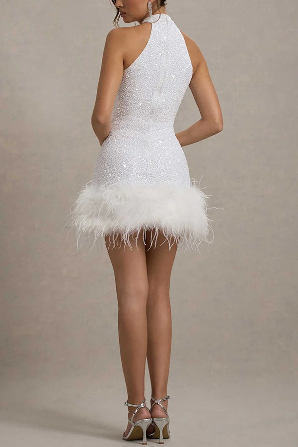 Tilda Sequin Bodycon Dress White 6