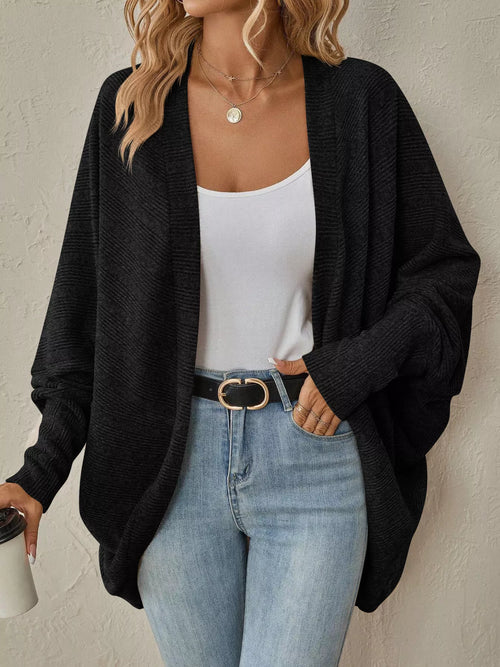 Celestine Open-Front Cocoon Cardigan Black 1