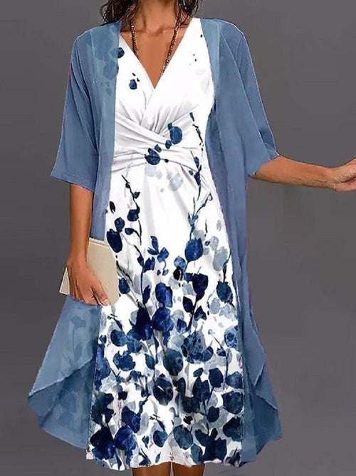 Faye Floral V-Neck Midi Dress Floral 1