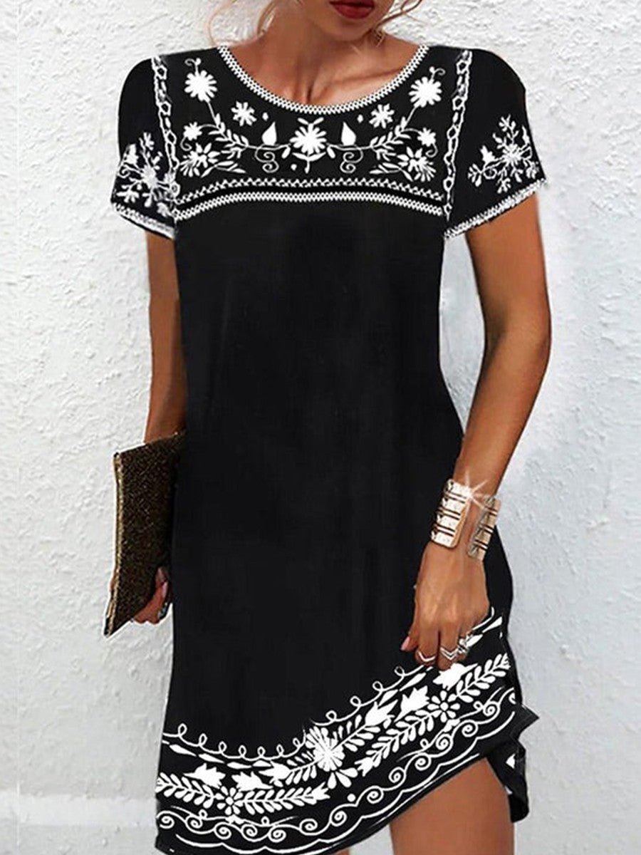 Bianca Floral Mini Dress Black 1