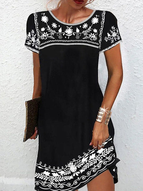 Bianca Floral Mini Dress Black 1