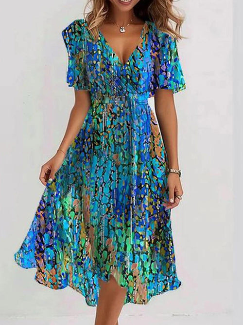 Rhea Satin Midi Dress Blue 1