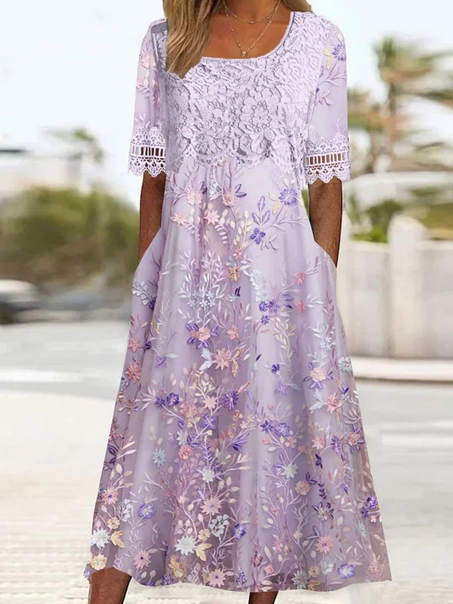 Saskia Side-Pocket Midi Dress Purple 1