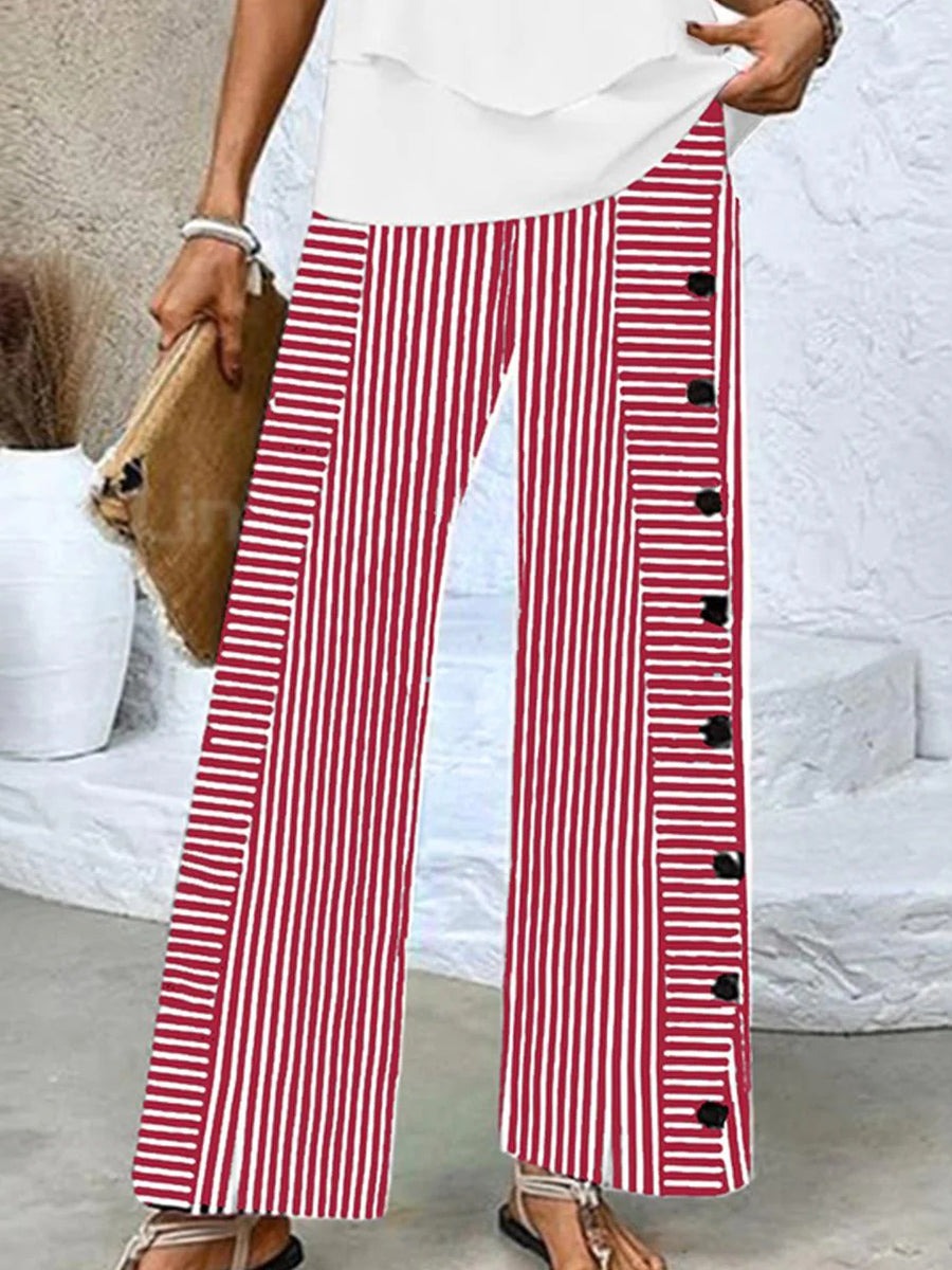Quintana Striped Linen Trousers Blue 3