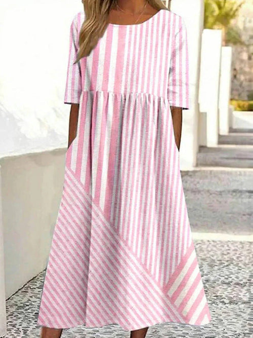 Keturah Striped Maxi Dress Pink 1