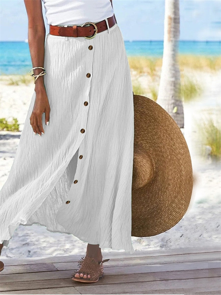 Astrid Linen Maxi Skirt Black 2