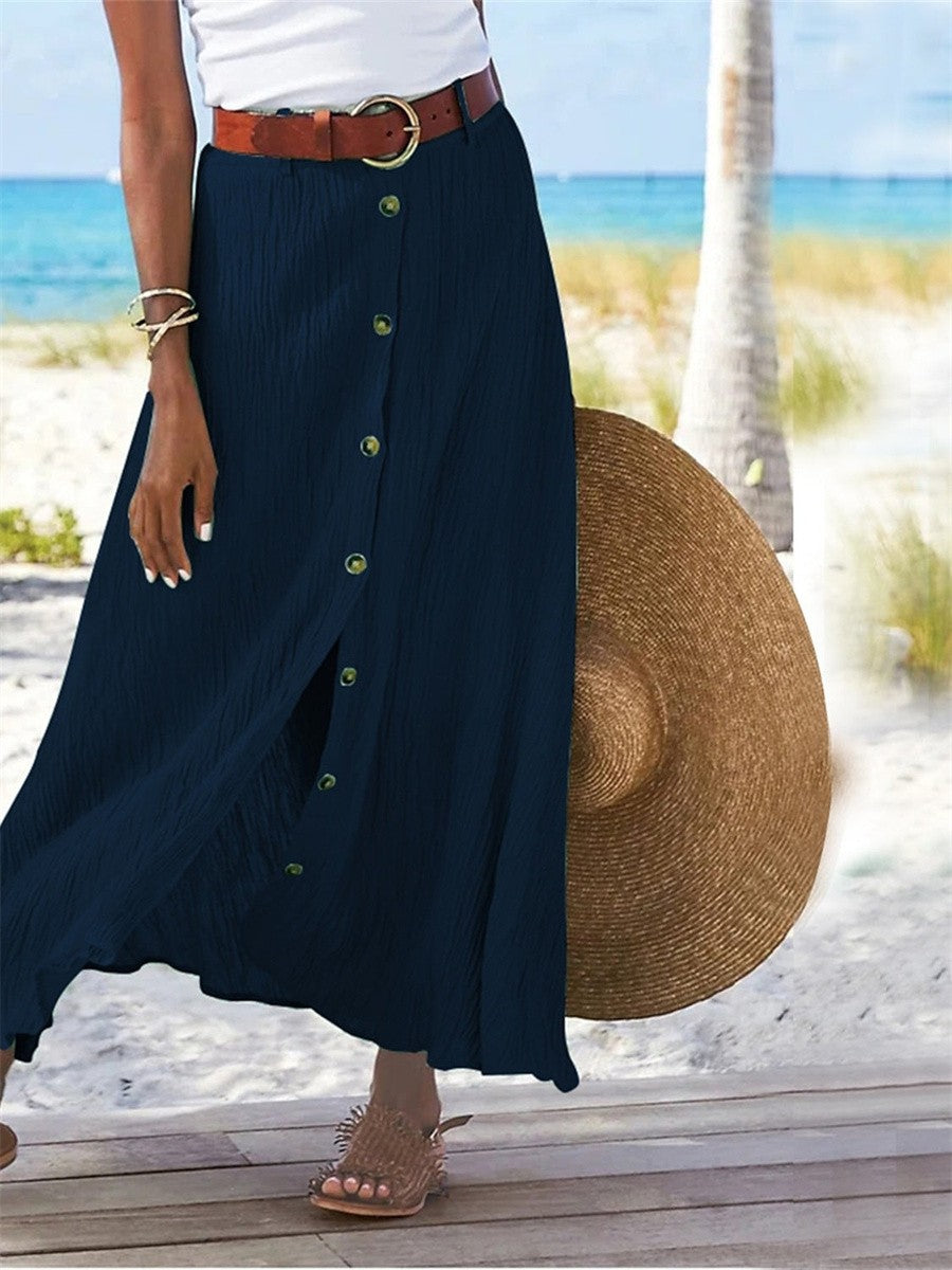 Astrid Linen Maxi Skirt Black 4