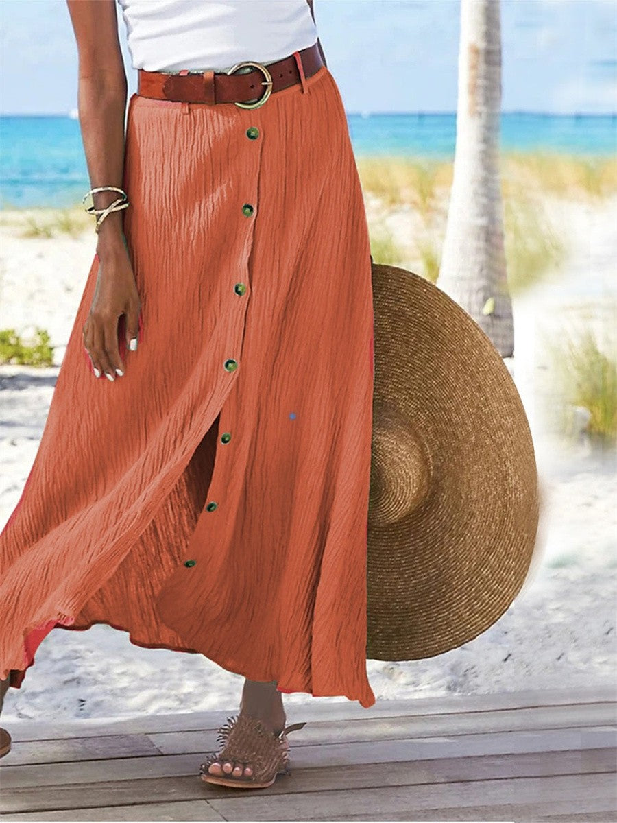 Astrid Linen Maxi Skirt Black 3