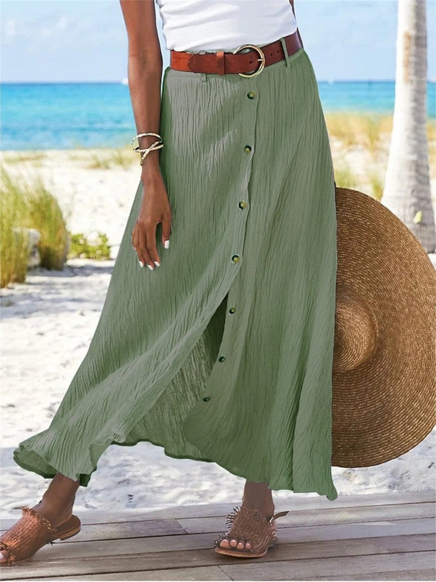 Astrid Linen Maxi Skirt White 5