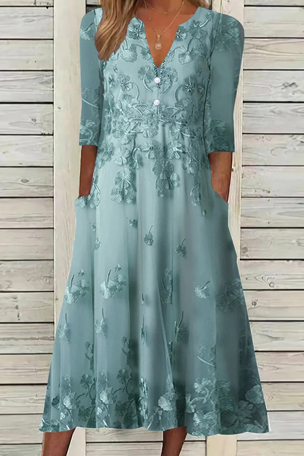 Elise Floral Midi Dress Green 1
