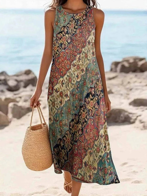 Nova Vintage Print Midi Dress Multicolor 1