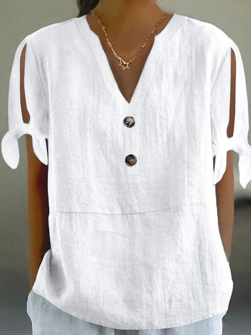 Eloise V-Neck Satin Blouse Multi 1