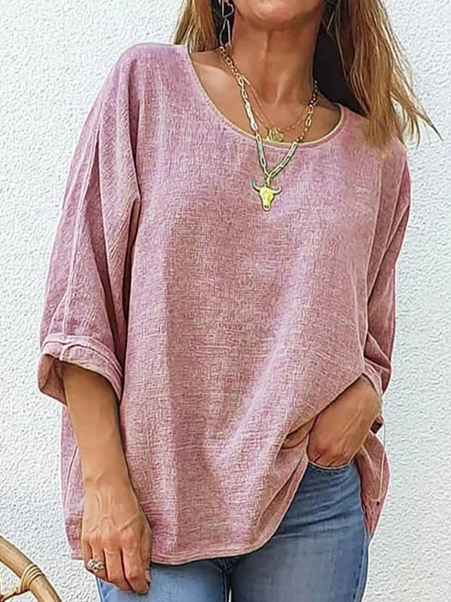 Zaria Crew Neck Tee Pink 2