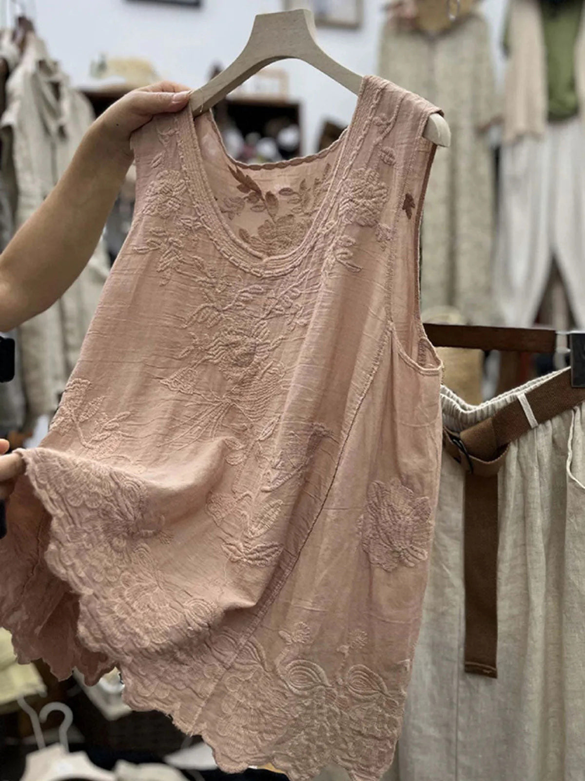 Celestine Lace Sleeveless Camisole Apricot 4