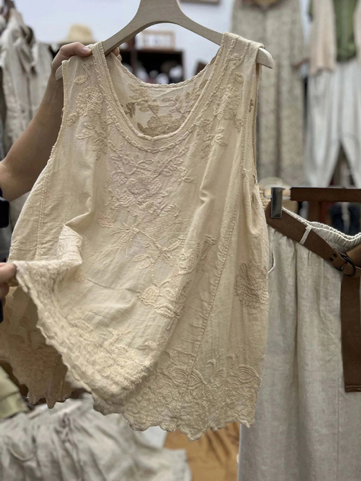 Celestine Lace Sleeveless Camisole Apricot 6