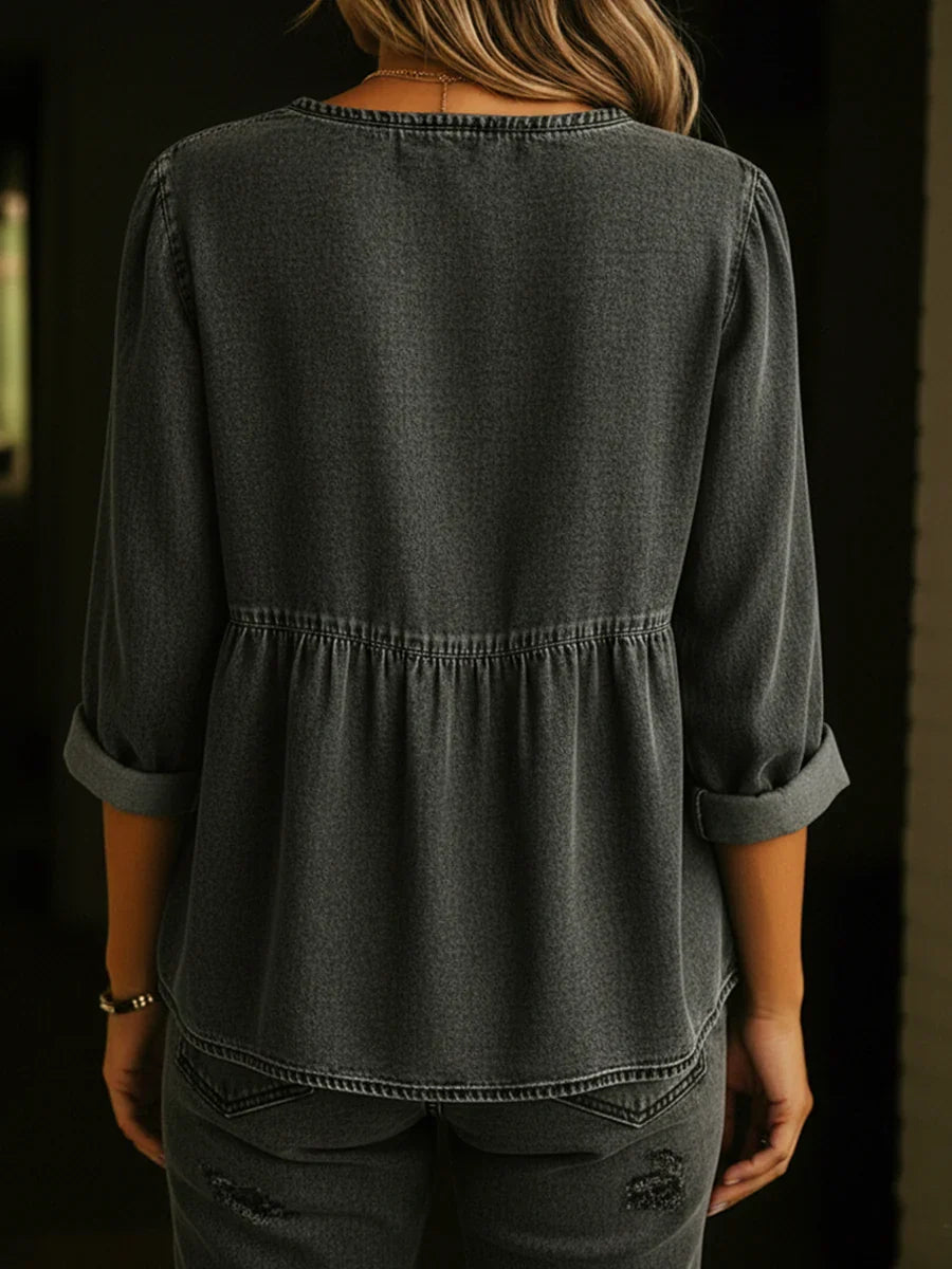 Eloise V-Neck Satin Blouse Multi 8