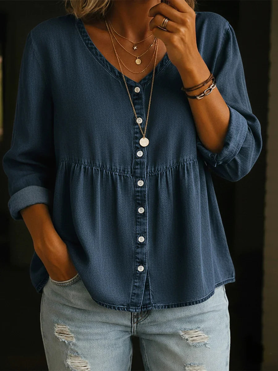 Eloise V-Neck Satin Blouse Multi 6