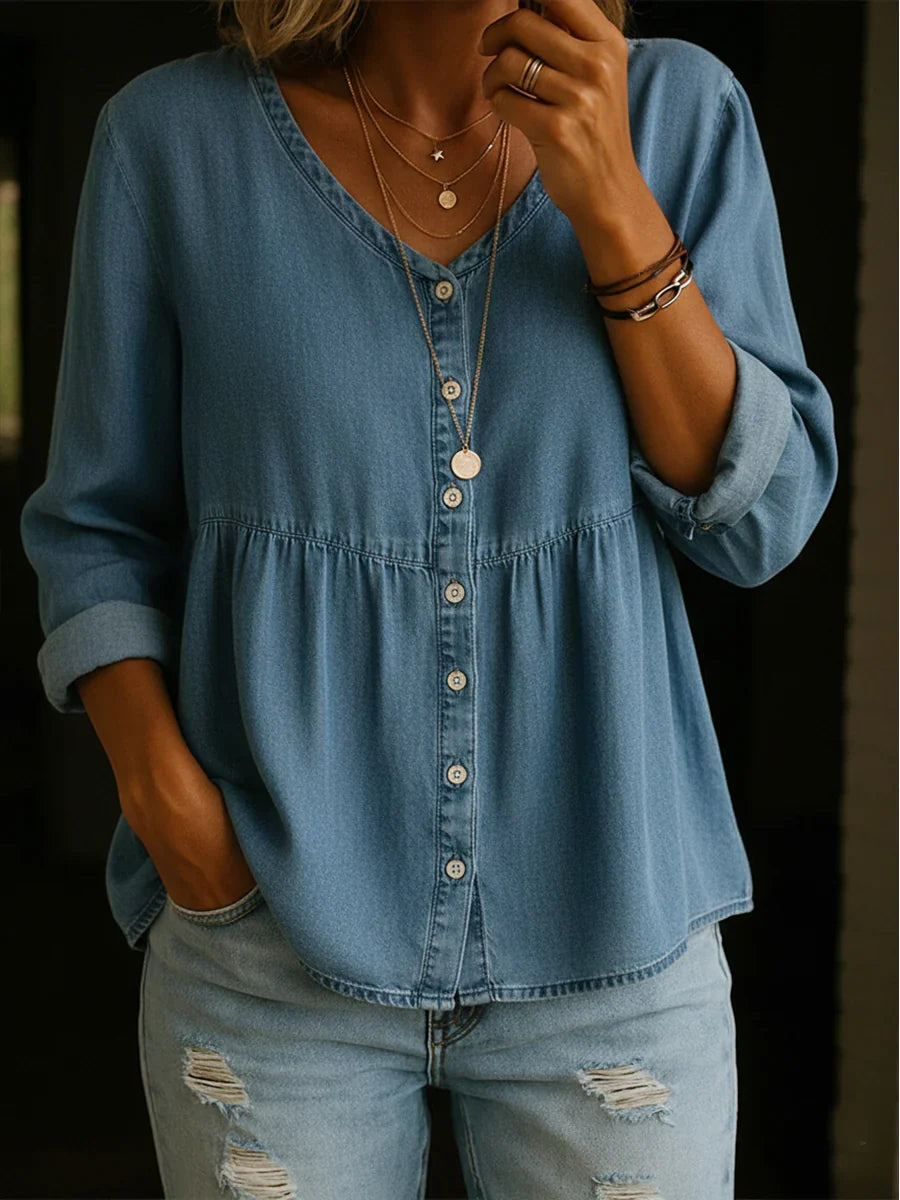 Eloise V-Neck Satin Blouse Multi 3