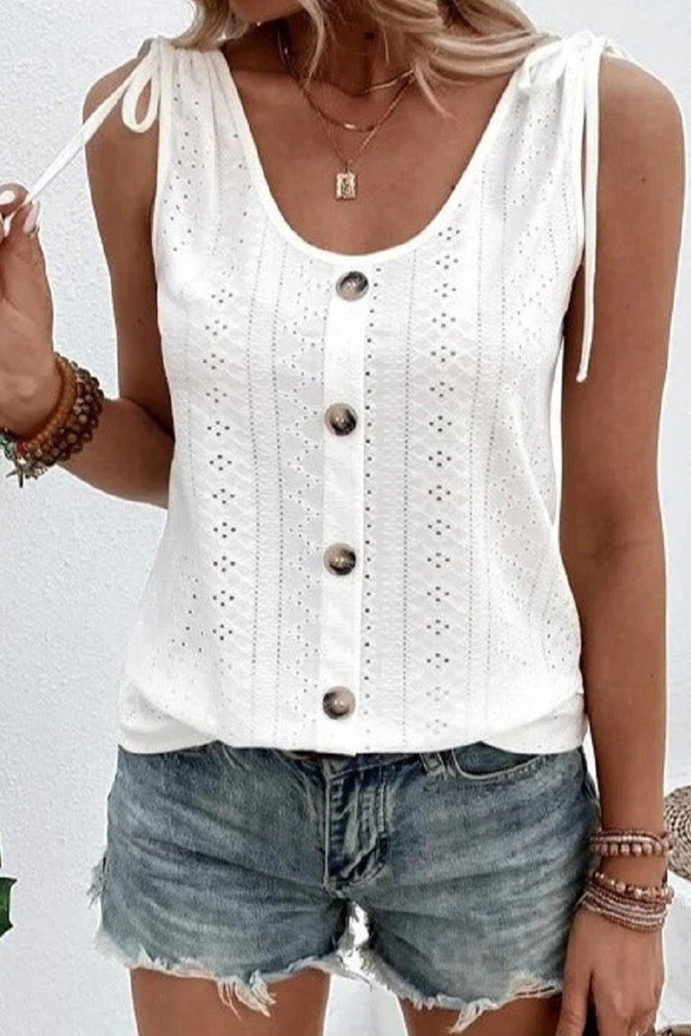 Margot Linen Tank Dress White 2