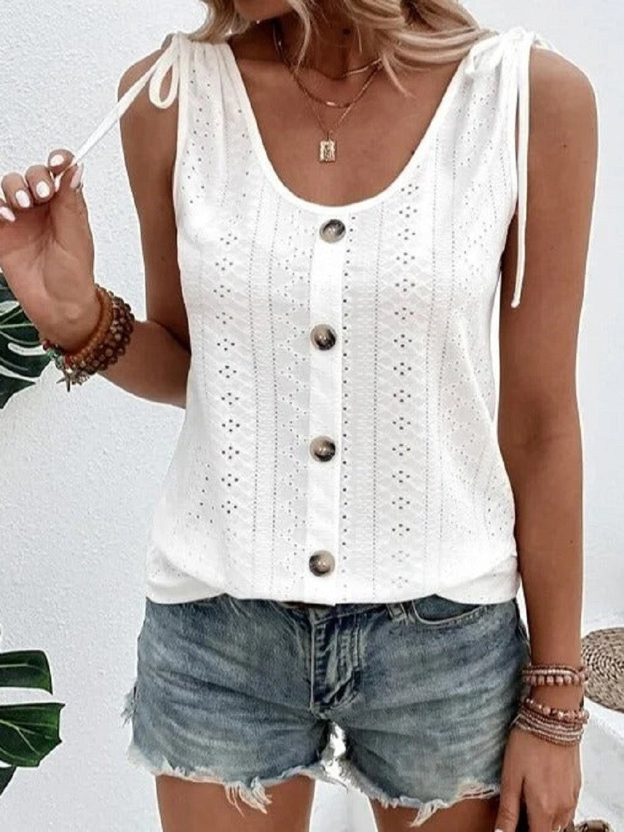 Margot Linen Tank Dress White 1