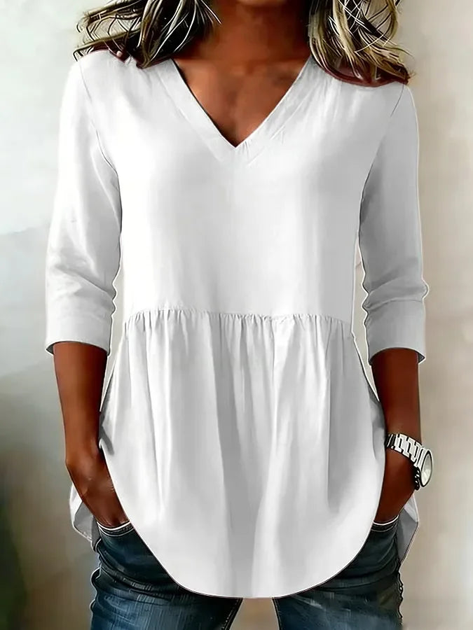 Vivienne V-Neck Tunic Blouse Multi 1