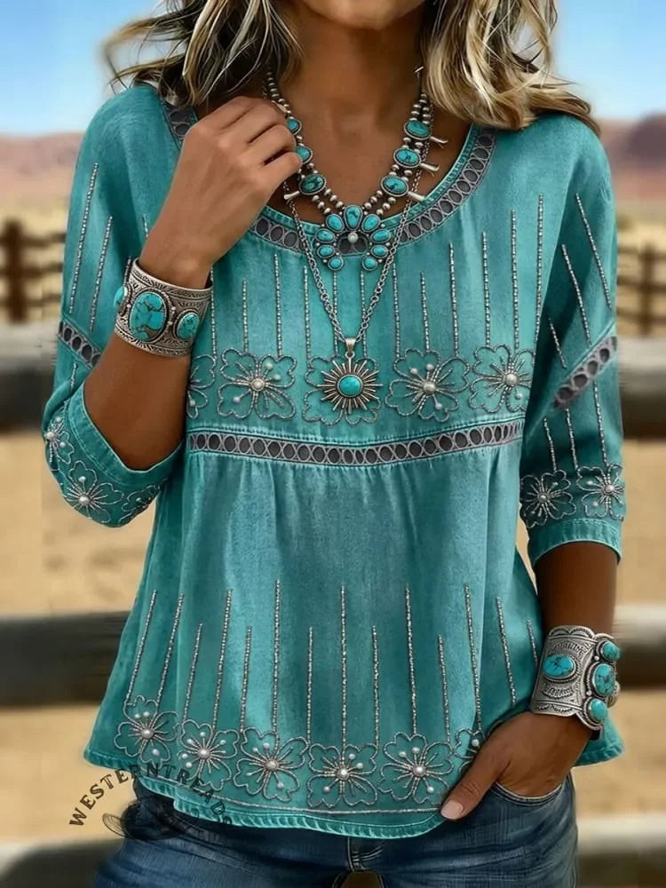 Celeste Boho Blouse Elasticity Blouse 1