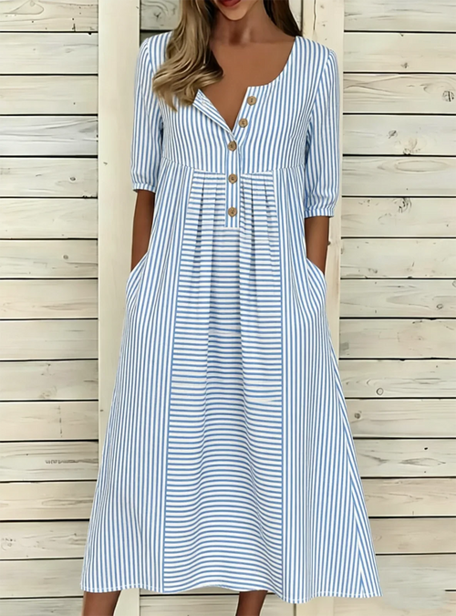 Margot Striped A-Line Maxi Dress Multi 1