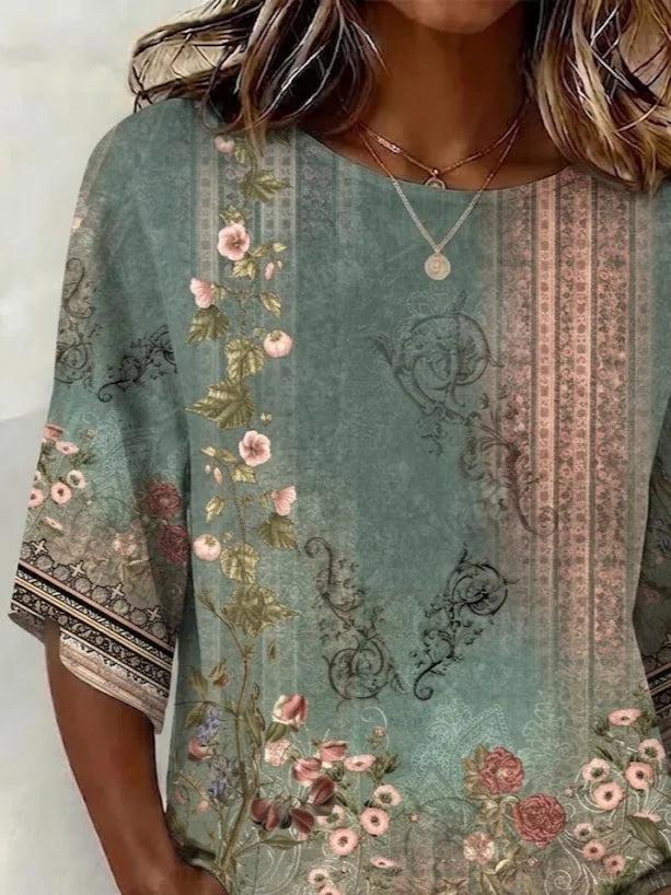Ophelia Floral Blouse Green 3