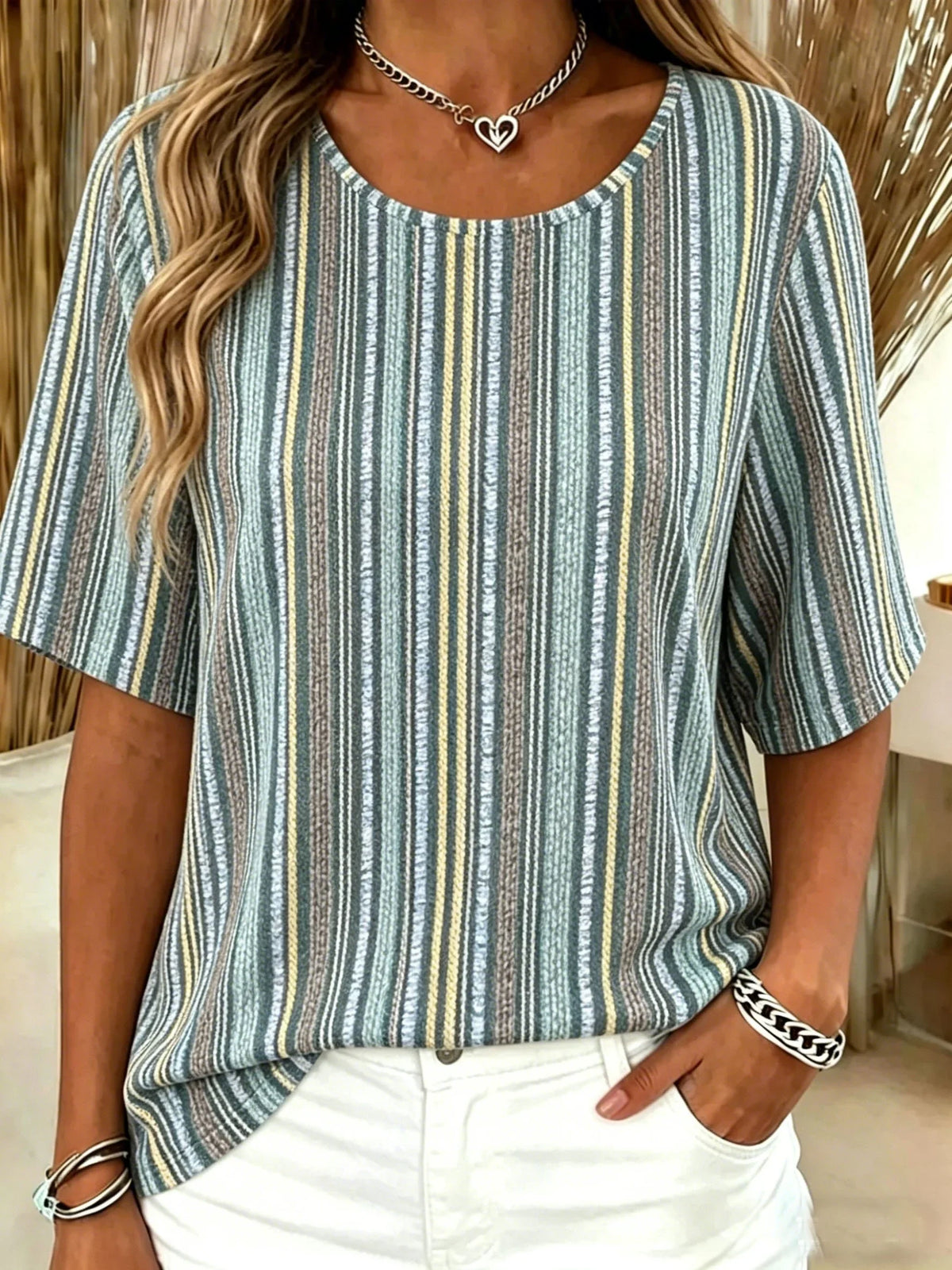Amélie Striped Cotton Tee shirt For Women 1