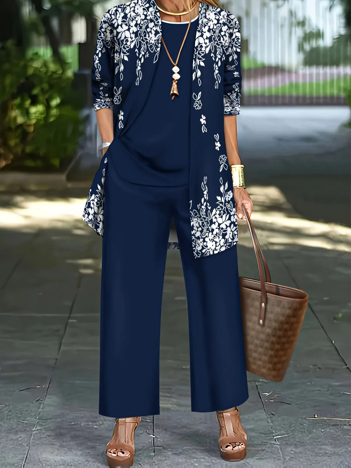 Margot Floral Matching Set Navyblue 1