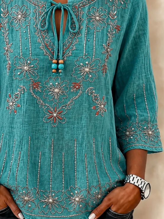 Rosalie Floral Blouse Green 2