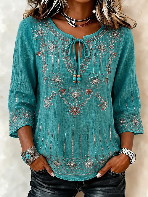 Rosalie Floral Blouse Green 1
