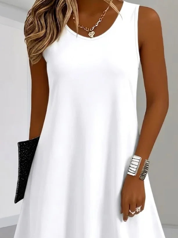 Margot A-Line Midi Dress White 2