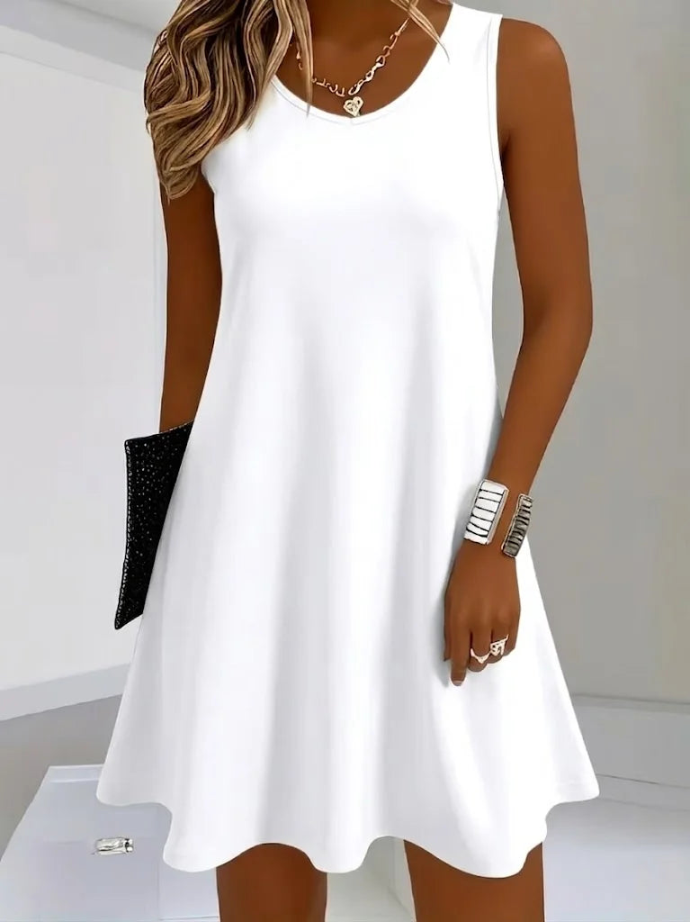 Margot A-Line Midi Dress White 1
