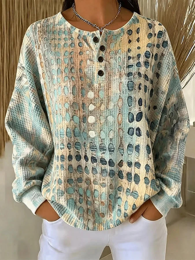 Margot Waffle Knit Sweatshirt Multi 1
