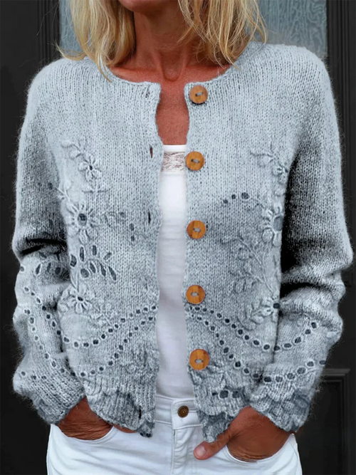 Violetta Vintage Floral Cardigan Blue 1