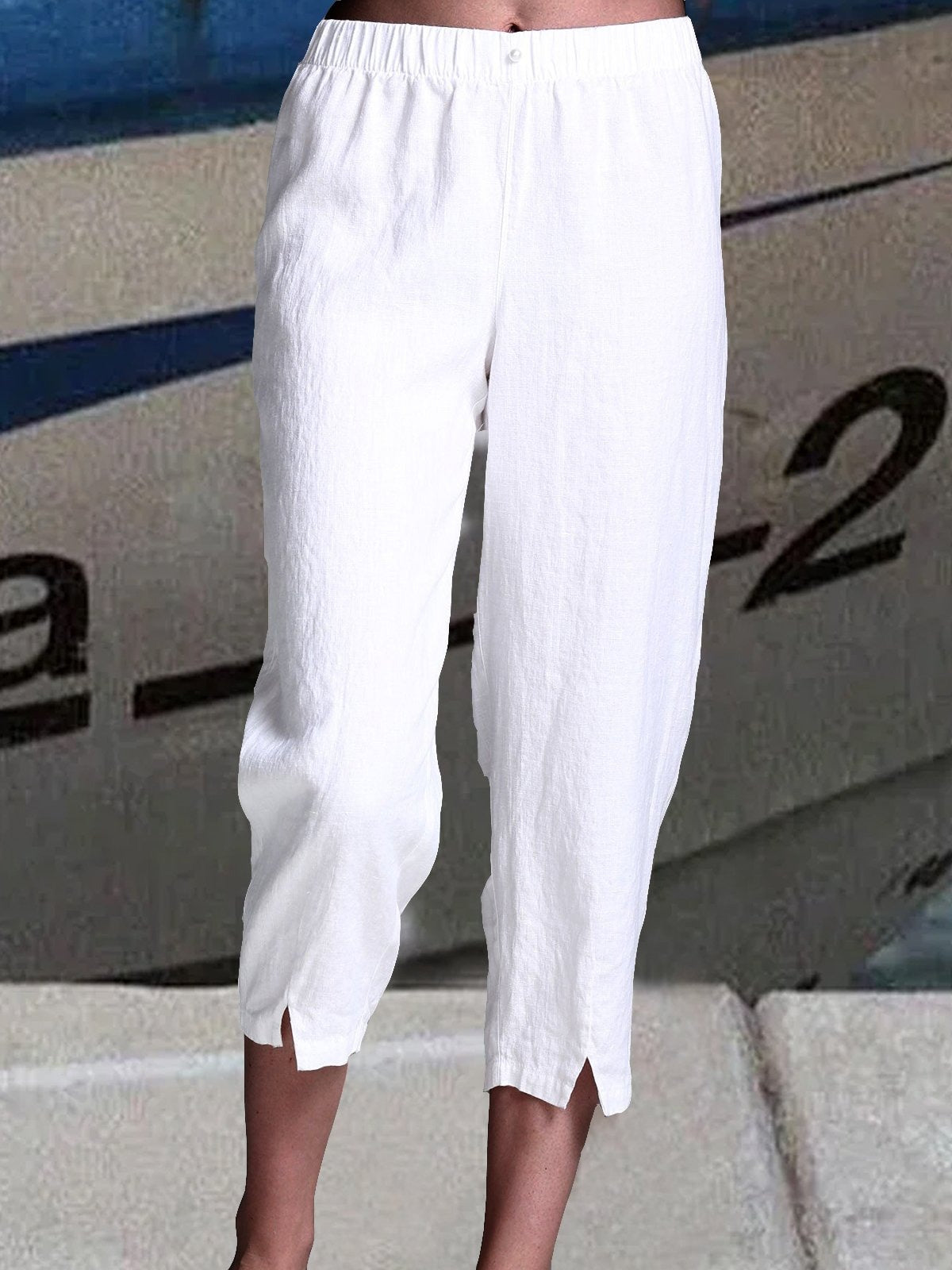 Marguerite Linen High-Waist Trousers Khaki 1